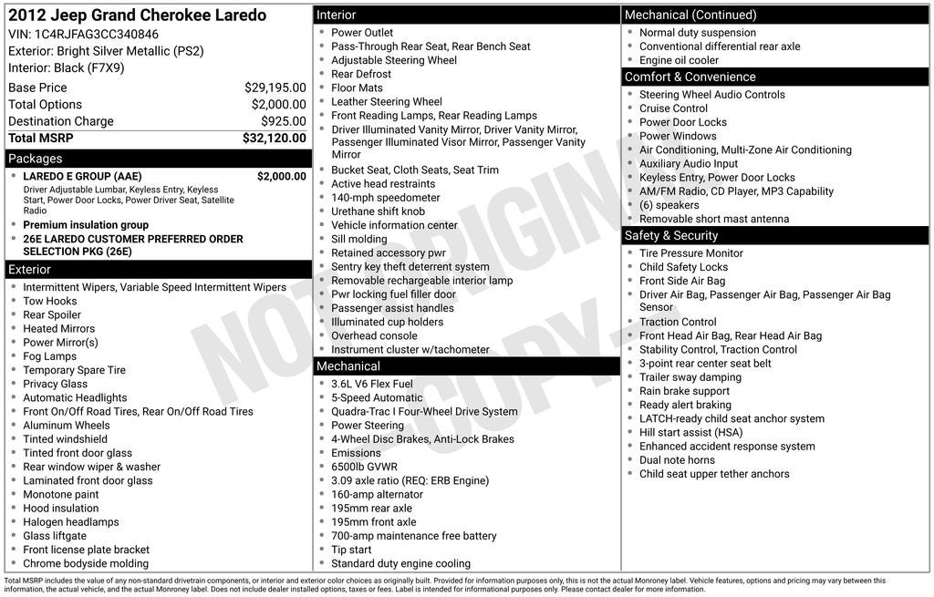 2012 Jeep Grand Cherokee Laredo