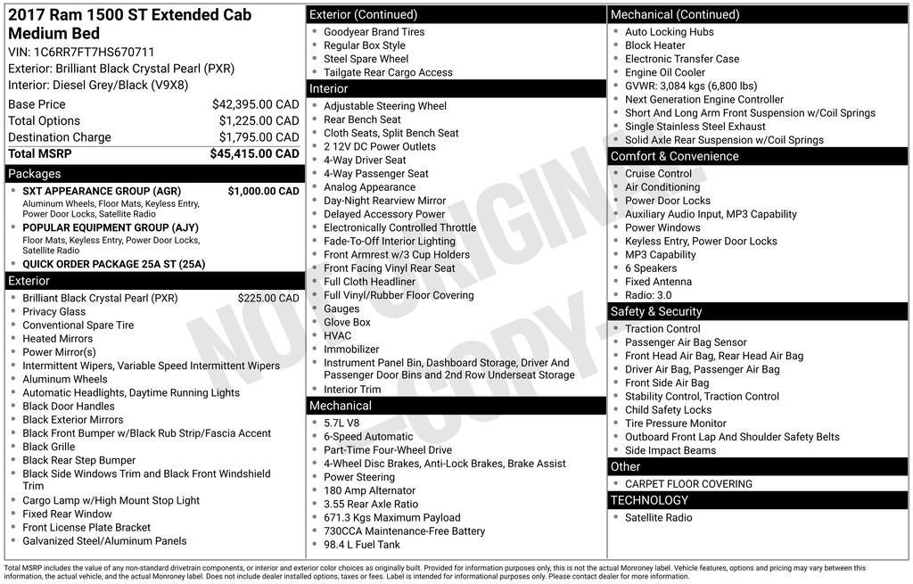 2017 RAM 1500 Tradesman