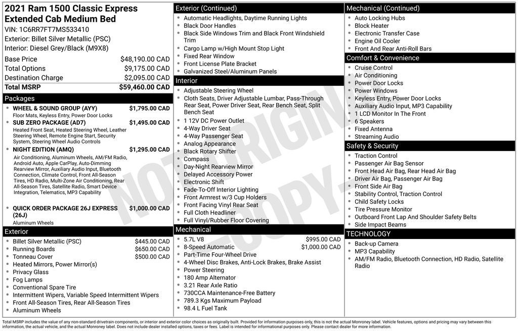 2021 RAM 1500 Classic Express