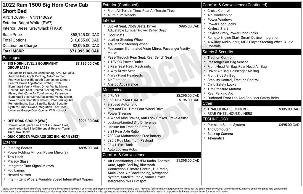 2022 RAM 1500 Big Horn/Lone Star