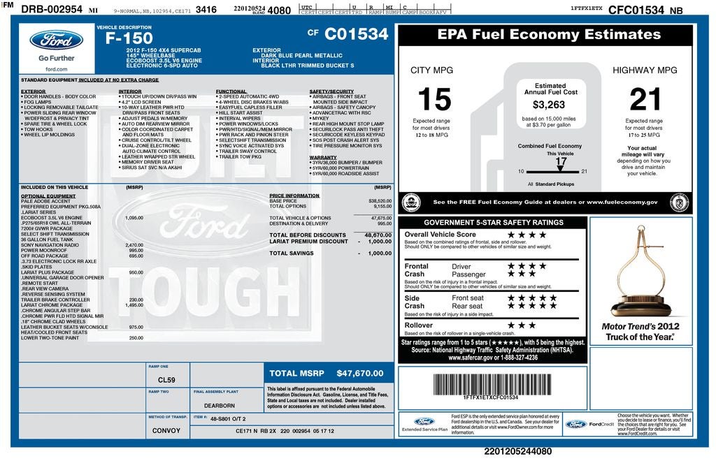 2012 Ford F-150 Lariat