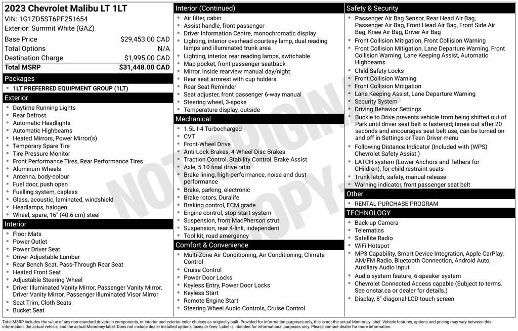 2023 Chevrolet Malibu LT 1LT
