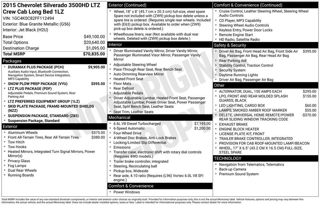 2015 Chevrolet Silverado 3500HD LTZ
