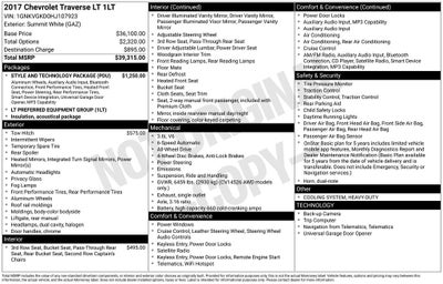 2017 Chevrolet Traverse LT 1LT