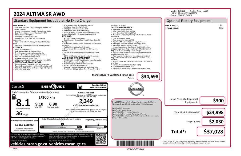2024 Nissan Altima 2.5 SR