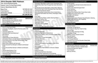 2016 Chrysler 300 C Platinum