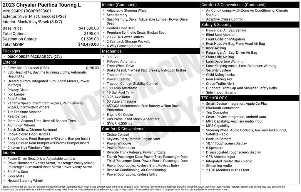 2023 Chrysler Pacifica Touring L