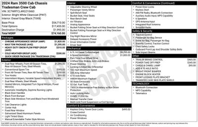 2024 RAM 3500 Tradesman Service Body Up Fit with Max Tow Package