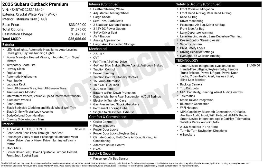 2025 Subaru Outback Premium