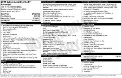 2024 Subaru Ascent Limited Apple Carplay & Hands Free Bluetooth