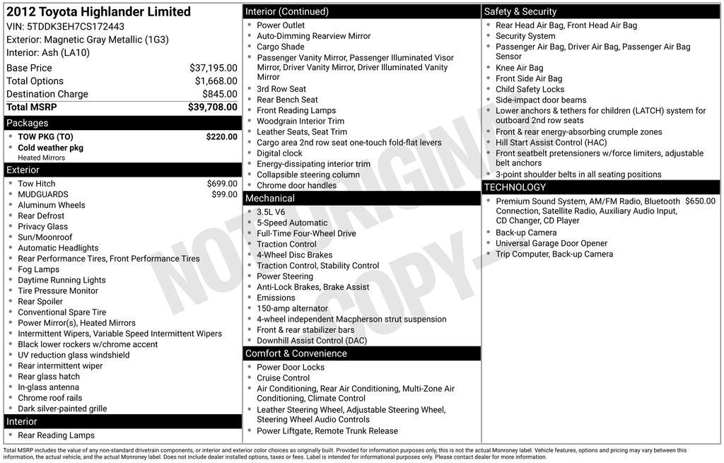 2012 Toyota Highlander Limited