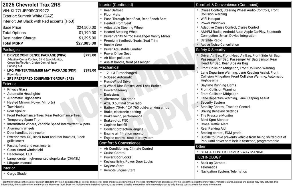 2025 Chevrolet Trax 2RS
