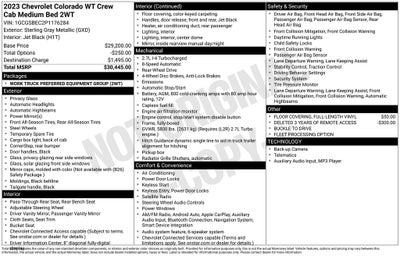 2023 Chevrolet Colorado Work Truck Crew Cab Rear Camera
