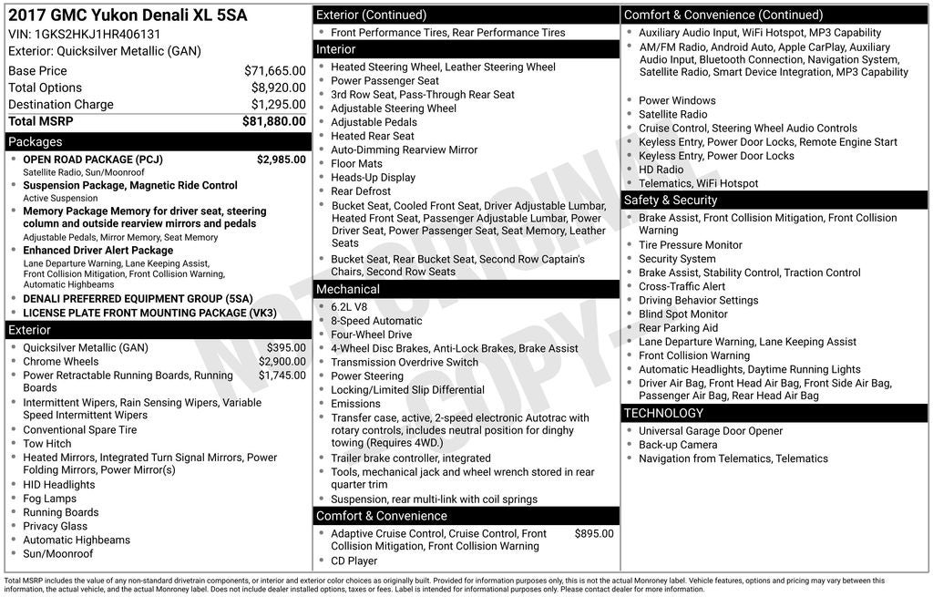 2017 GMC Yukon XL Denali