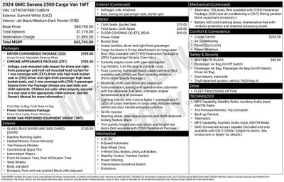 2024 GMC Savana 2500 Work Van LOW ROOF CARGO WORK VAN REAR CAMERA