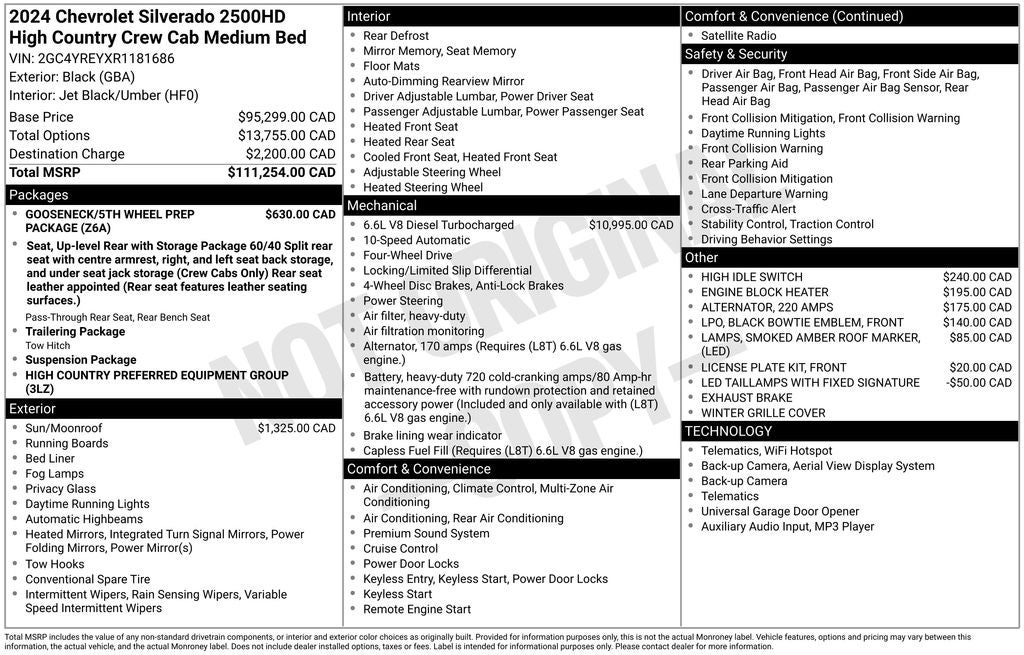 2024 Chevrolet Silverado 2500HD High Country Crew Cab 4x4 Duramax Turbo Diesel Leather Nav Moon