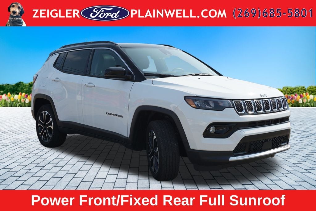 2023 Jeep Compass Limited Leather 4x4 Power Moonroof Black 2 Tone Top