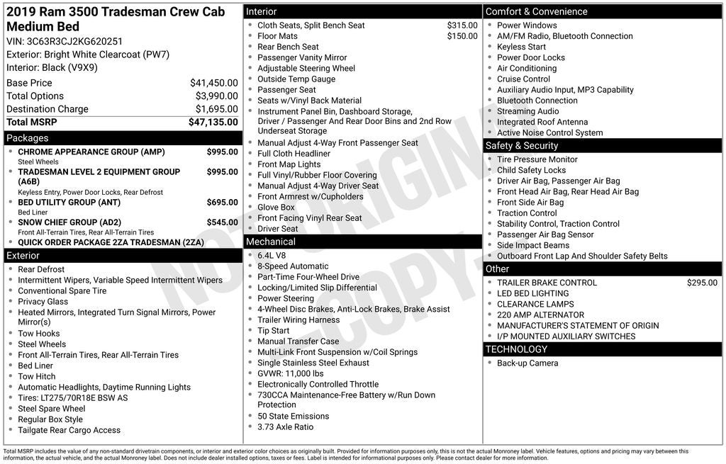 2019 RAM 3500 Tradesman