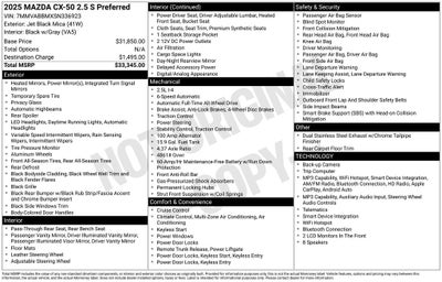 2025 Mazda Mazda CX-50 2.5 S Preferred Package AWD REAR CAMERA