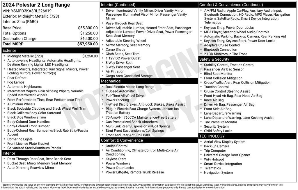 2024 Polestar 2 Long Range Dual Motor AWD LONG RANGE DUAL MOTOR NAVI PILOT PKG