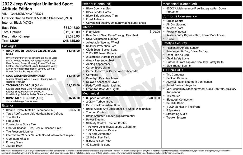 2022 Jeep Wrangler Sport Altitude 4x4