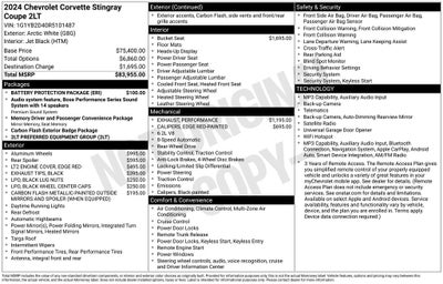 2024 Chevrolet Corvette Stingray 2LT