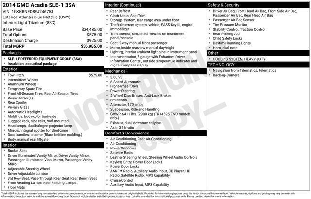 2014 GMC Acadia SLE-1