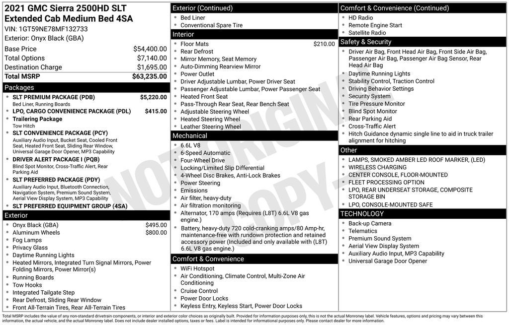 2021 GMC Sierra 2500HD 4WD Double Cab Standard Bed SLT