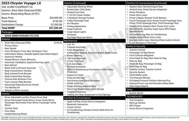 2023 Chrysler Voyager LX