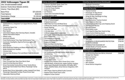2022 Volkswagen Tiguan 2.0T SE