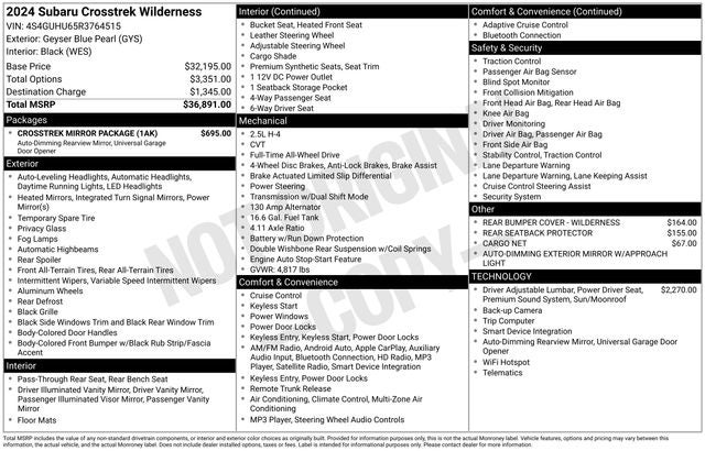 2024 Subaru Crosstrek Wilderness