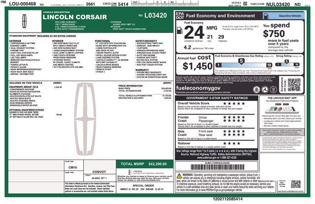 2022 Lincoln Corsair Standard
